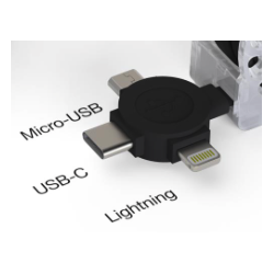 Cable USB / multi connecteurs blanc
