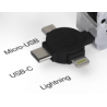 Cable USB / multi connecteurs blanc